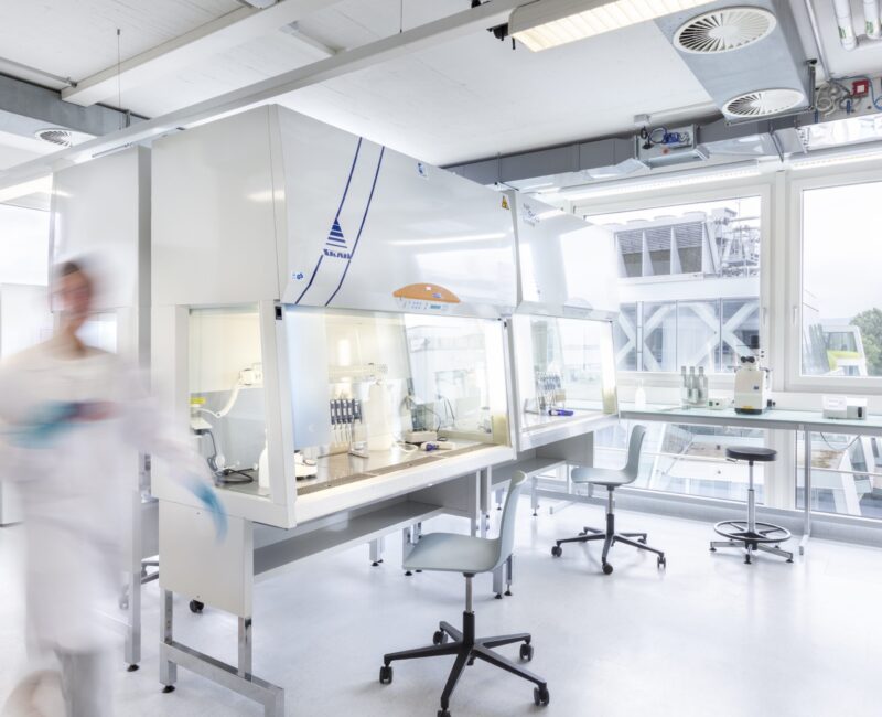 Life sciences lab in Switzerland with fume hood